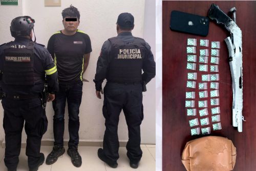 Con arma larga y muchas drogas detienen a hombre en Jilotepec